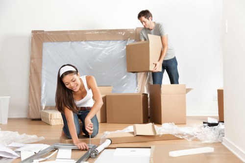 Flat removal team planning access for a Watford apartment move