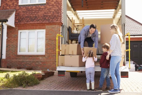 Removal van loaded securely with protected household items