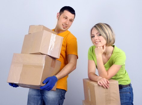 Packed boxes and furniture ready for same day removals service