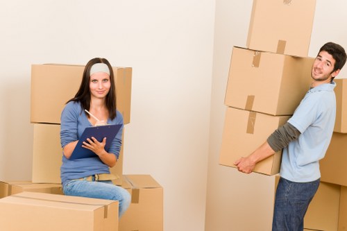 Boxes and furniture prepared for a flat removal in Watford